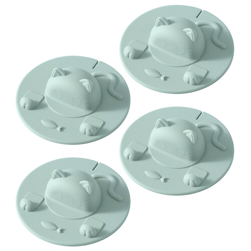Ensemble de couvertures polyvalentes en forme de chats,-Vert