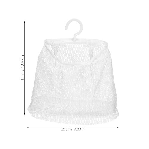 2Pcs Hanging Mesh Bags with Hook Multi-functional Mesh Clothespin Bags 2