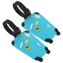 6Stk Koffer Id Tag Reiseanhänger Silikon Blau Für Flughafenbedarf