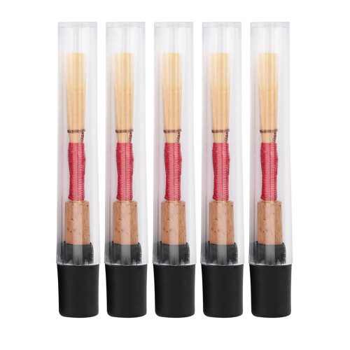 5 Pack Medium Strength Oboe Reeds for Beginners, Durable Bamboo, Ready to Play, Consistent Tone 2