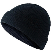 (Black)Warm Winter Knit Beanie Cap Fisherman Warmer Watch Cap Daily Ski Hat