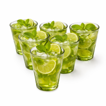 Set of 6 LE PICARDIE Glass Tumblers 250ml Vintage Drinking Glasses Green