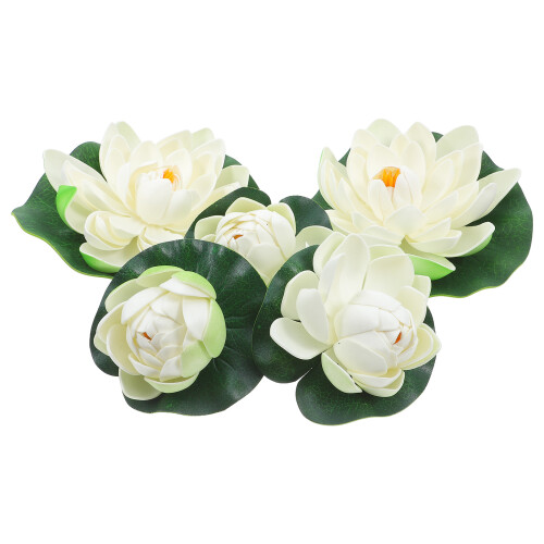 10 Pcs Artificial Floating Water Lilies For Pond Fish Tank Pool Decor 1