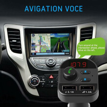 Transmissor Bluetooth 5.3 FM totalmente em metal para carro, proteção de circuito inteligente e carregamento rápido com duas portas USB,