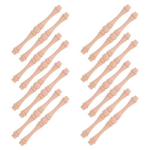 25Pz Spindle in Legno Non Verniciato Per Mobili E Scale Interne