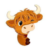 Autocollant mural en forme de vache de haute terre,-1 A