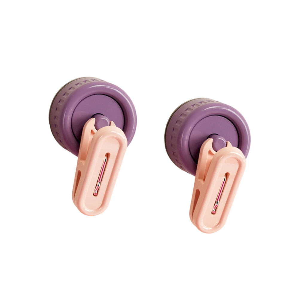 2Pcs Plastic Swivels Wall Hook With Powerful Suction For-Purple