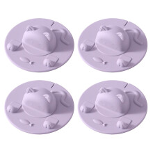 Set mit 3/4 hitzebeständigen Getränkedeckeln mit-Lila