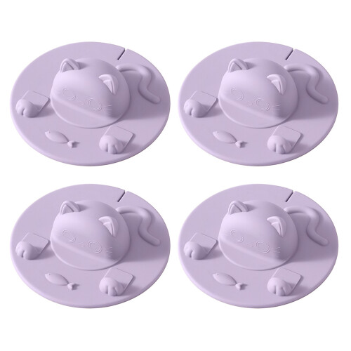 Set mit 3/4 hitzebeständigen Getränkedeckeln mit-Lila