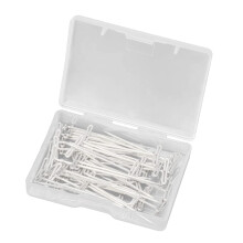 50pcs Stainless Steel T Pins for Wig Making and Sewing Crafts with Durable Storage Box