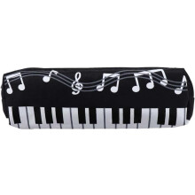 Piano Keyboard Pencil Case Large Capacity Music Notes Design White and Black Oxford Cloth Organizer