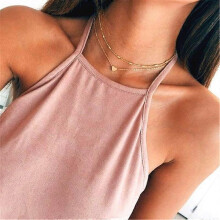(B)Boho Layered Heart Necklace Silver Beaded Choker Necklace Chain Lover Pendant Necklaces Beach Jewelry for Women and Girls