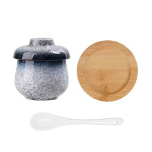 Ceramic Egg Coddler for Breakfast - Microwave Safe Stew Bowl with Lid for Home Kitchen Dark
