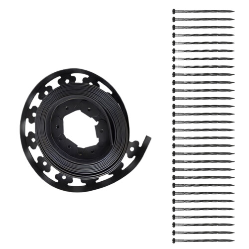 Weatherproof Plastic Garden Edging Fence Low Maintenance-Black