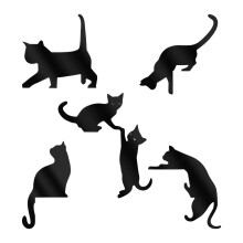 Modern Cats Silhouettes Acrylic Wall Switches Decoration-Black