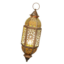 Unique Hollow Out Iron Candle Holders In-White Brush Gold L