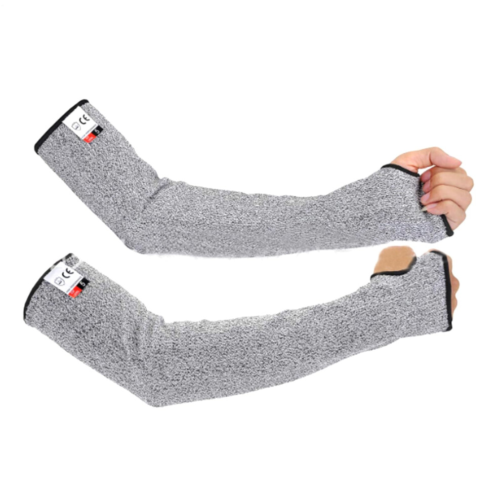 Cut Resistant Sleeves With Open Thumb Design, Hppe Safety Arm Protection For Gardening And Welding 9092120162318