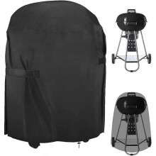 Round Barbecue Cover, Outdoor Barbecue Cover, Barbecue Cover Suitable for Most Grills, 77 x 90 cm, Black