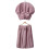 Ensemble Jupe de Bain Ajustable  Taille et Bonnet de Bain à Séchage Rapide, Couleur Corail Doux Violet 1