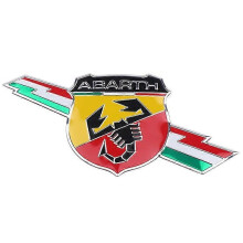 (D) Car Styling 3D Metal Italy Sticker Scorpion Adhesive Abarth Badge Decal Emblem for Fiat Viaggio Abarth Punto 124 125 500