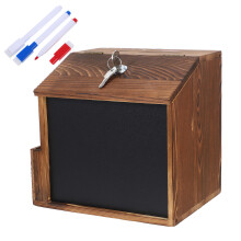 houten wanddoos met slot voor donaties en suggesties