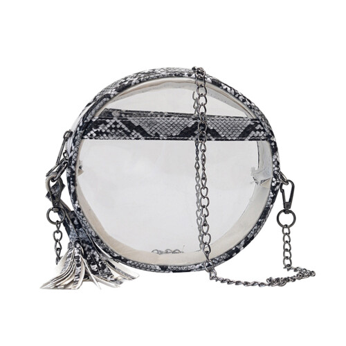 1Sac Bandoulière Mode Transparent Rond Et Polyvalent