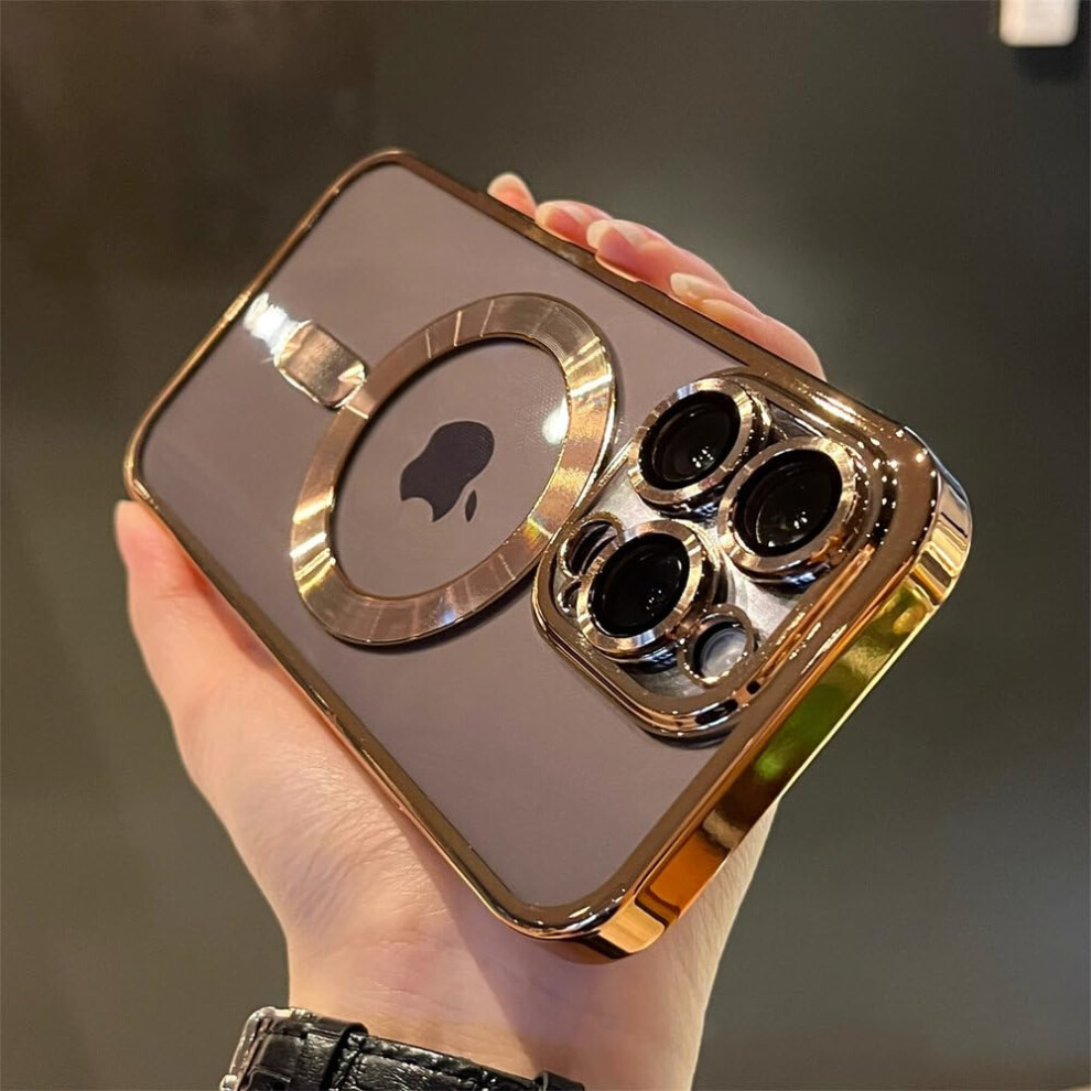 Clear Case Compatible With Magsafe For Iphone 16 Plus, Shockproof Silicone Cover With Magnetic Wireless Charging And Antiyellow Design Gold 9771547542094