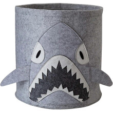 Felt Storage Bucket, Child Felt Basket, Foldable Felt Storage Box for Nursery, Toy, Clothes (shark)felt Storage Bucket,child Felt Basket,foldable Felt