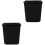 2Pcs Black Plastic Trash Can Simple Durable Waste Bin for Home Office 5