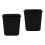 2Pcs Black Plastic Trash Can Simple Durable Waste Bin for Home Office 6