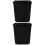 2Pcs Black Plastic Trash Can Simple Durable Waste Bin for Home Office 7