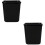 2Pcs Black Plastic Trash Can Simple Durable Waste Bin for Home Office 8
