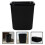 2Pcs Black Plastic Trash Can Simple Durable Waste Bin for Home Office 11