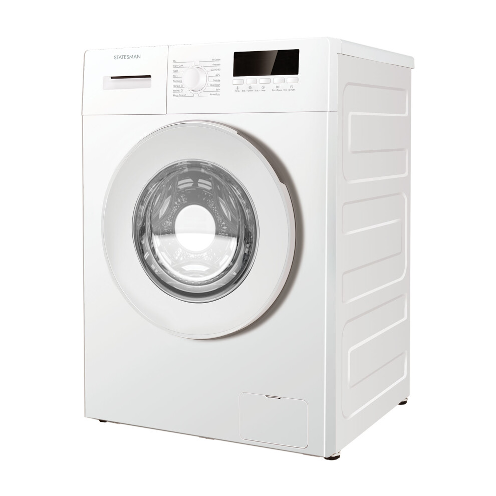 Statesman 1400Rpm 1900W Washing Machine, Bldc Motor, Energy Rating A, Quiet Operation, Child Lock, White (8, Kilograms)