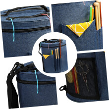 Knitting Organizer Yarn Storage Tote with MultiPocket Design Durable Oxford Fabric for Crochet Travel