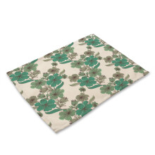 Polyester placematset, afwasbare tafelbeschermers voor binnen en buiten, decoratieve placemat met verstevigde randen.