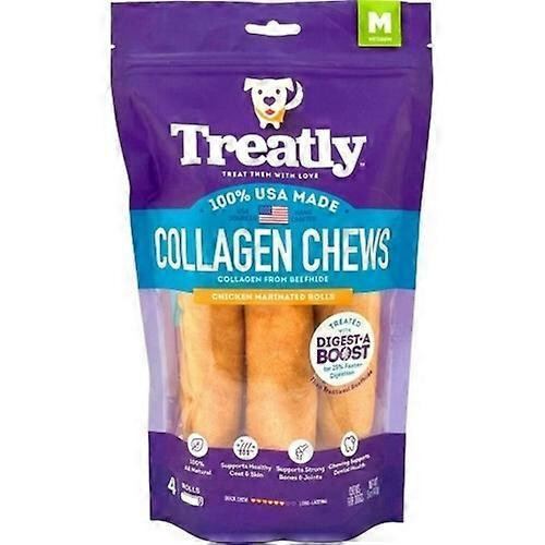 Treatly Usa Collagen Rolls, 6 IN-4 Pack,Chicken