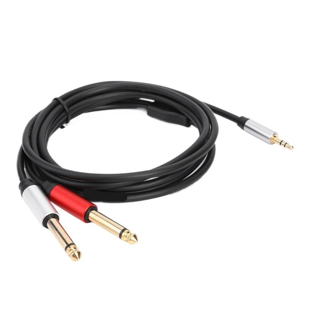 1.8M 3.5Mm To Dual 6.35Mm Audio Cable Goldplated Stereo To Mono Splitter For Mixer And Amplifier 9092120164831