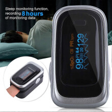 Fingertip Pulse Oximeter SPO2 PR PI RR Monitor Silver+Black