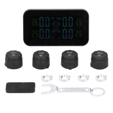 Lcd Display Car Tpms Tire Pressure Monitor System with Sensor Solar Charging Usb Charging