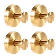 Stainless Steel Suction Cup Clothes Hook Kitchen Bathroom Towel Hook Punch-Free Bathroom Seamless Suction Cup Gold