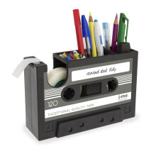Distributeur de cassette Porte-stylo de cassette Pot a crayons Papeterie Conteneur de rangement de bureau Papeterie de fourniture de Bureau