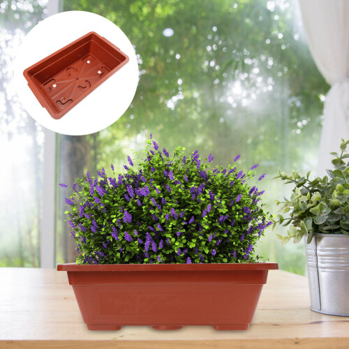 5 pezzi vasi rettangolari in plastica per piante da balcone e giardino 2