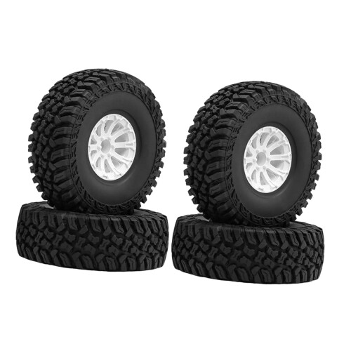 4X White RC Crawler Wheels 1/10 Scale Wheel Hub Replacement for Secure Mounting and Custom Builds