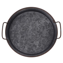 2Pcs Black Iron Old Wrought Tray Kitchen Storage and Photo Prop