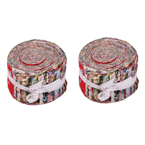 2X Tiras de Tecido Roll Jelly Feixes de Tecido Tiras de Tecido Acolchoado Roll  Flower Precut Patchwork Com Diversos PadrõEs 1