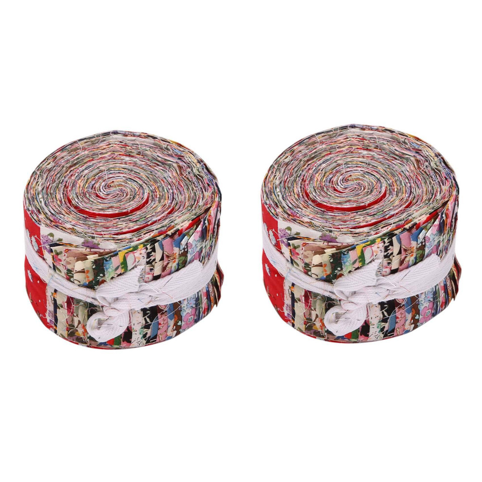 2X Fabric Strips Roll Jelly Fabric Bundles Fabric Quilting Strips Roll Flower Precut Patchwork With Assorted Patterns 6032870151760
