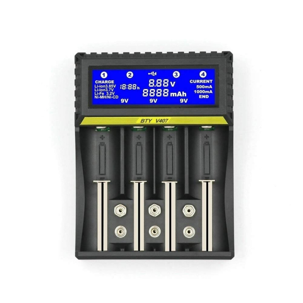 Smart Battery Charger 18650 Lcd Display, Universal Fast Charger For Liion Nimh Nicd Aa Aaa 9V 9771547542476