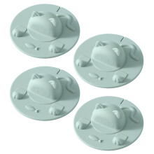 3/4Pieces Silicone Drink Lid For Mugs With Nonslip Base-Green
