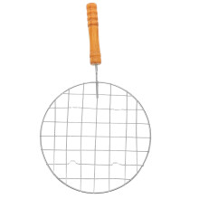 Rundes Edelstahl Grillnetz Mit Holzgriff Für Camping Und Backen